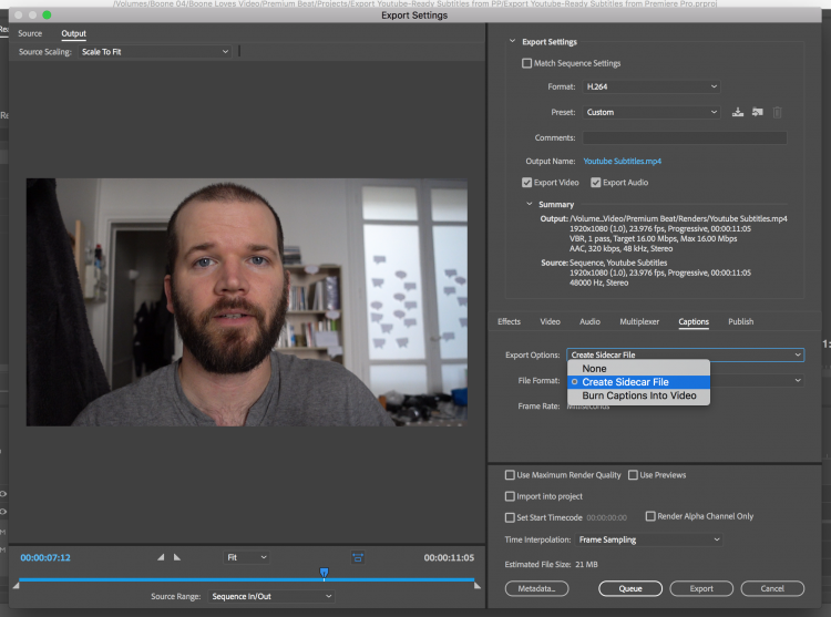 Export YouTube-Ready Subtitles Directly from Premiere Pro — Export