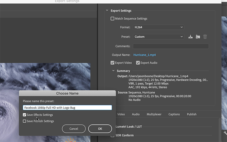 Video Tutorial: How to Add Image Overlays to Premiere Pro Exports — Save Preset